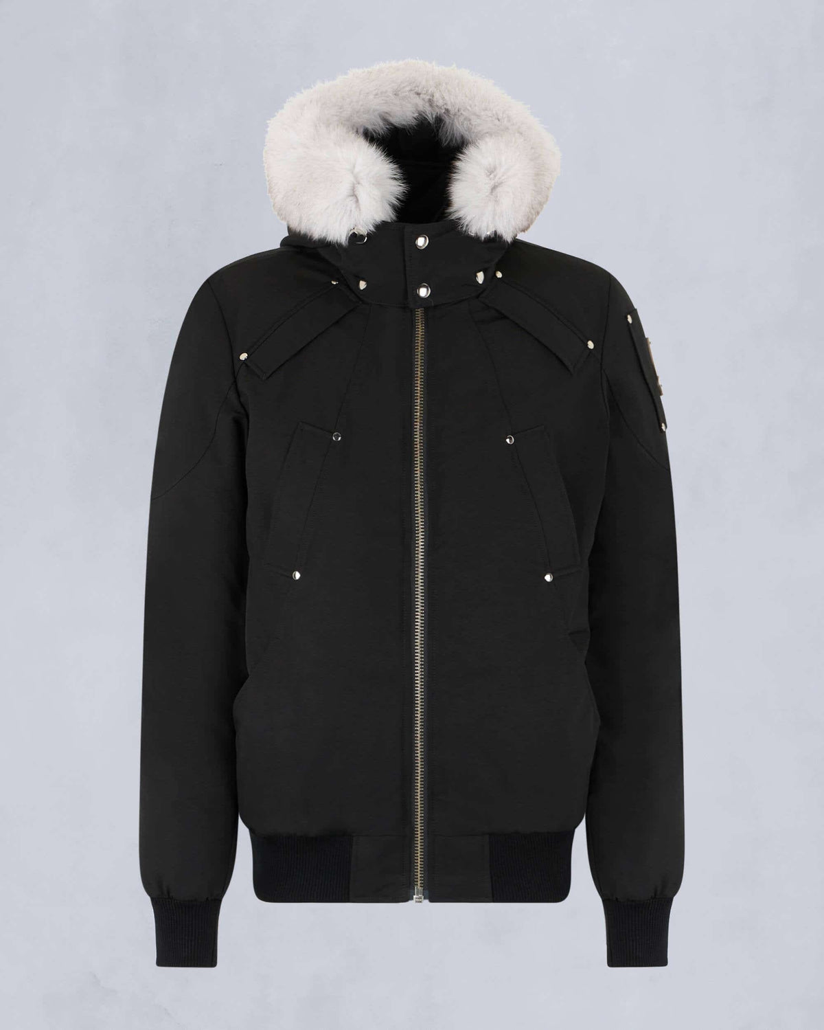 Moose Knuckles Original Ballistic Neoshear Hooded Bomber Jacket – Black