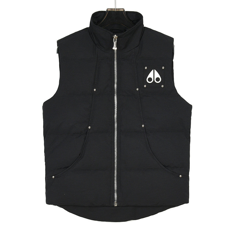 Moose Knuckles 23SS Down Vest with Metal Logo & Studs
