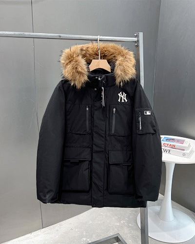 MLB New York Yankees Unisex Fur-Trim Hooded Parka