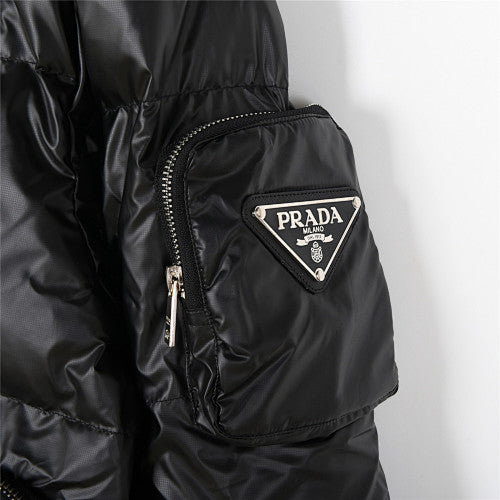 Prada Black Puffer Jacket with Oversized Pockets