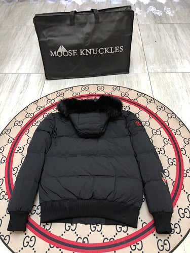 Moose Knuckles Unisex Multi-Patch Hooded Puffer Jacket