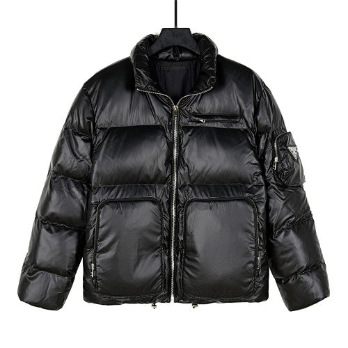 Prada Black Puffer Jacket with Oversized Pockets