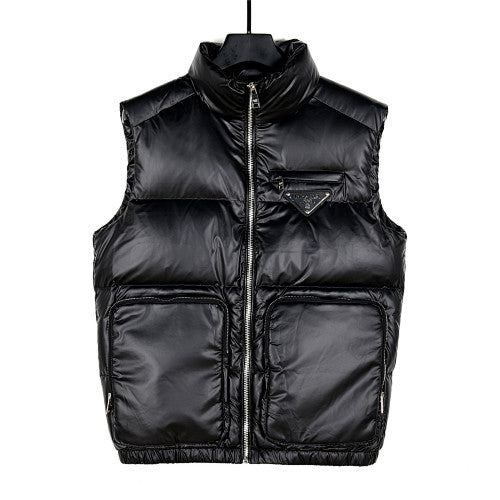 Prada Black Puffer Vest with Oversized Pockets