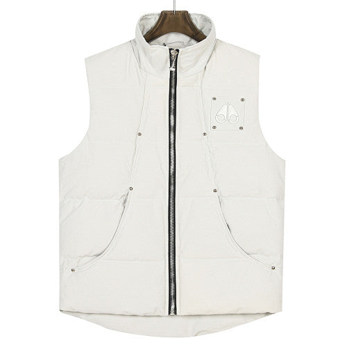 Moose Knuckles 23SS Down Vest with Metal Logo & Studs