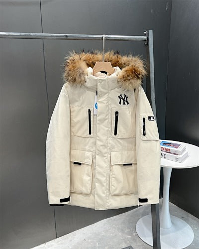 MLB New York Yankees Unisex Fur-Trim Hooded Parka