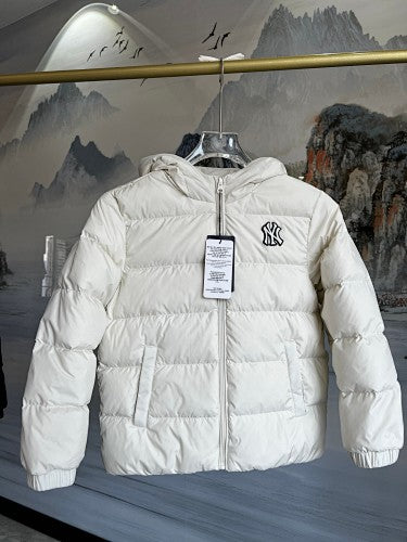 MLB Kids' Hooded Puffer Jacket with Oversized NY Logo