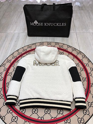 Moose Knuckles Hooded Sherpa-Style Fleece Jacket
