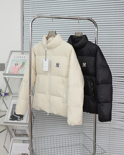 MLB NY Logo Puffer Jacket with Oversized Back Graphic