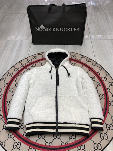 Moose Knuckles Hooded Sherpa-Style Fleece Jacket