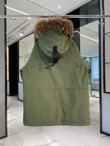 MLB Unisex Logo Fur-Trim Hooded Down Jacket