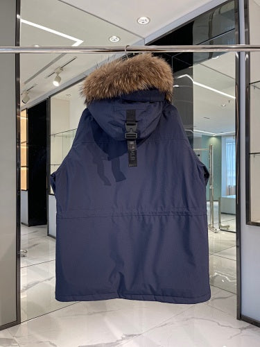 MLB Unisex Logo Fur-Trim Hooded Down Jacket
