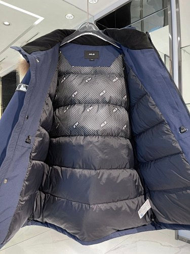 MLB Unisex Logo Fur-Trim Hooded Down Jacket