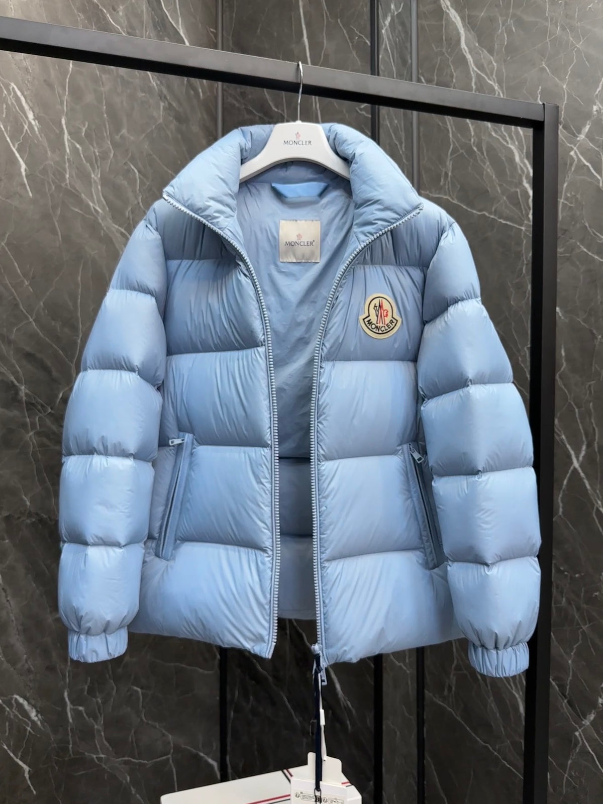 Moncler Large-Logo Stand-Collar Puffer Jacket