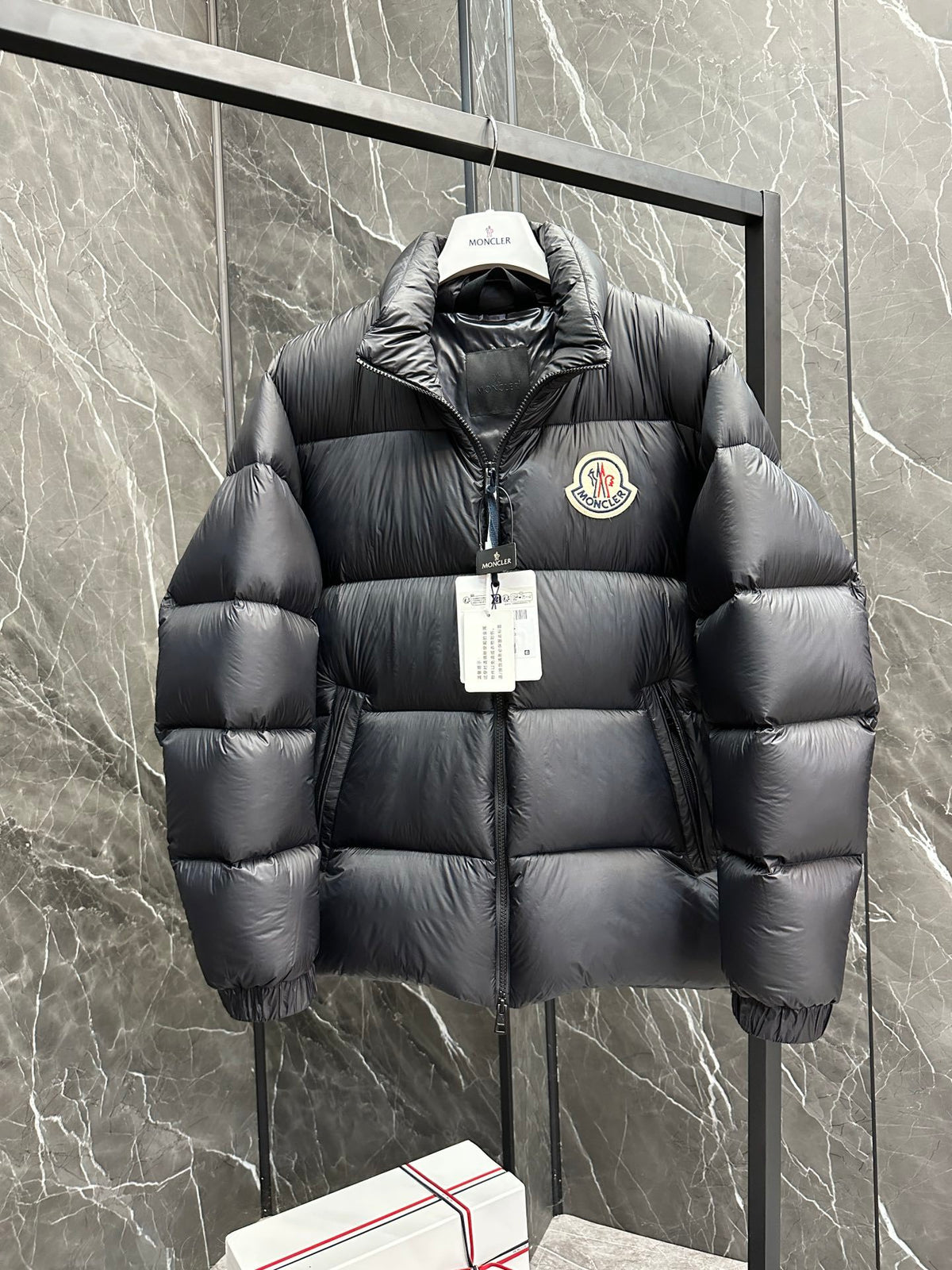 Moncler Large-Logo Stand-Collar Puffer Jacket