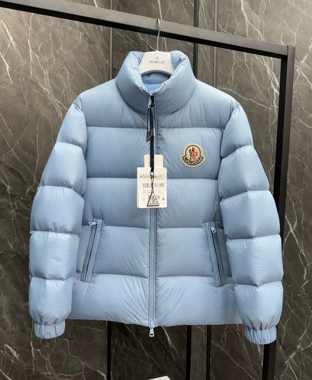 Moncler Large-Logo Stand-Collar Puffer Jacket
