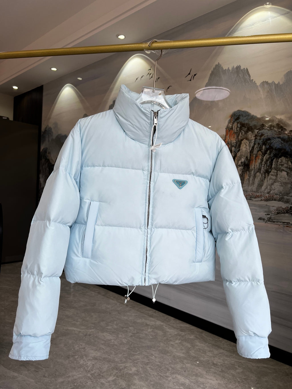 Prada Cropped Stand-Collar Puffer Jacket