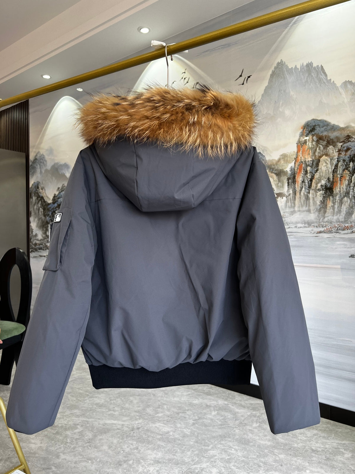 MLB New York Yankees Fur-Trim Hooded Bomber Jacket - Generation 3