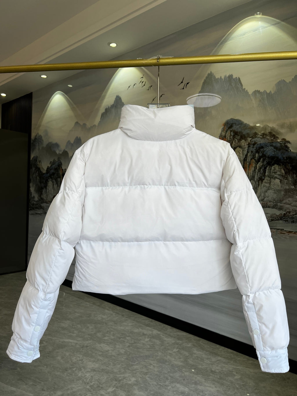 Prada Cropped Stand-Collar Puffer Jacket