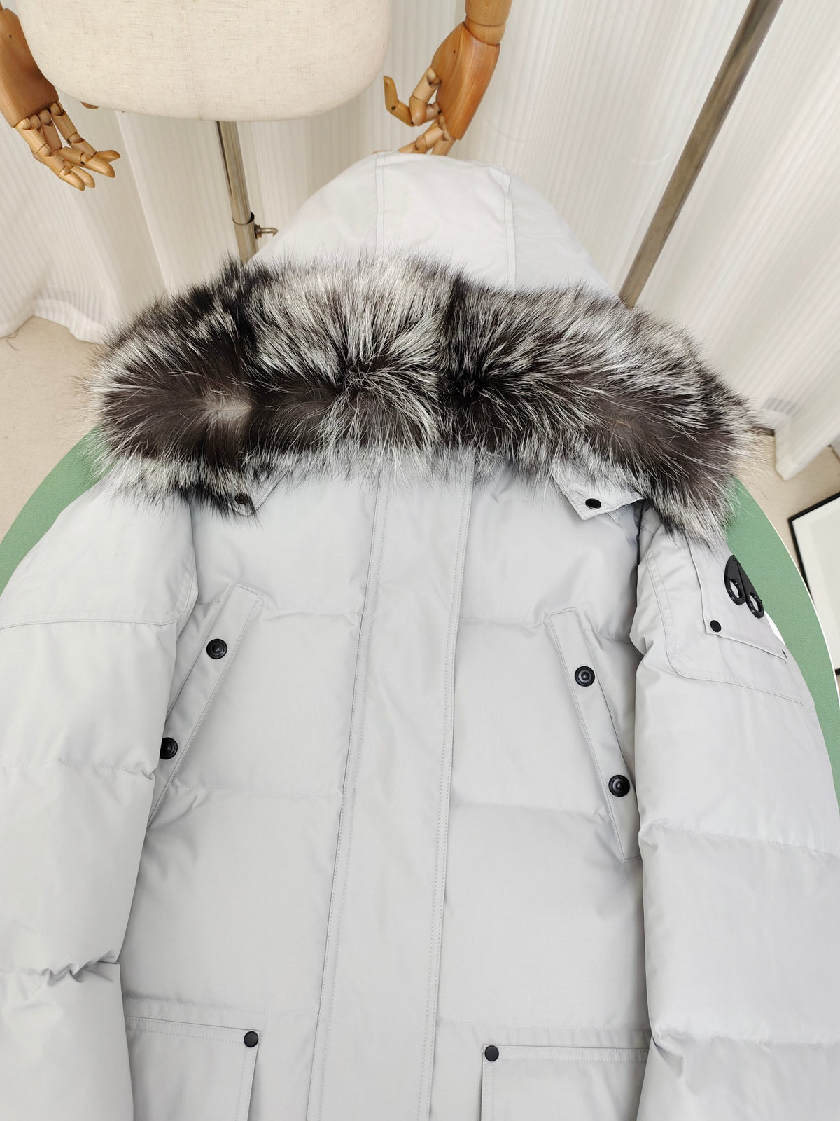Moose Knuckles Women's Long Fur-Trim Hooded Down Parka