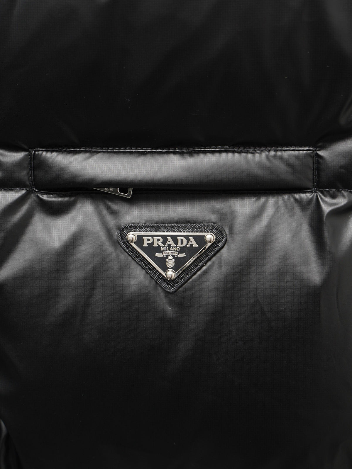 Prada Glossy Quilted Stand-Collar Puffer Vest