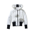 Moose Knuckles Original Debbie Hooded Bomber Jacket – White