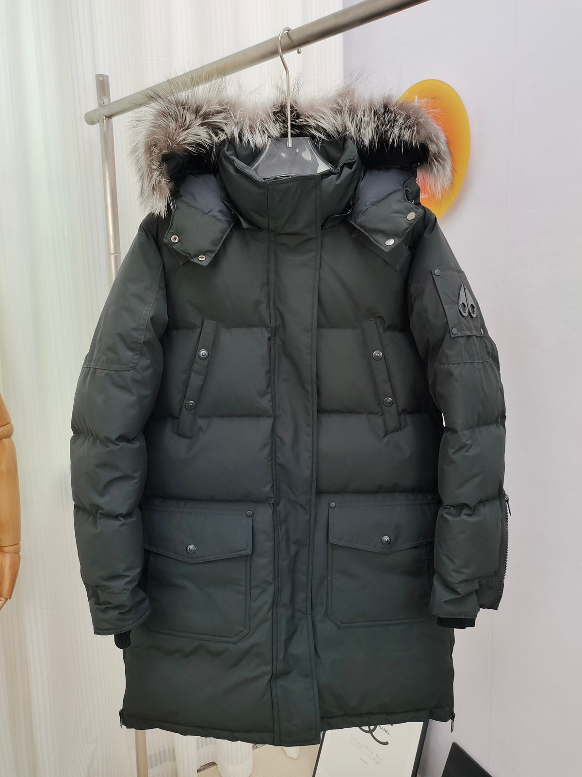 Moose Knuckles Women's Long Fur-Trim Hooded Down Parka
