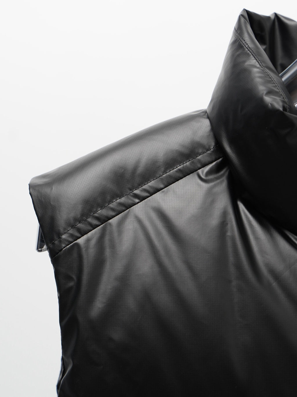 Prada Glossy Quilted Stand-Collar Puffer Vest