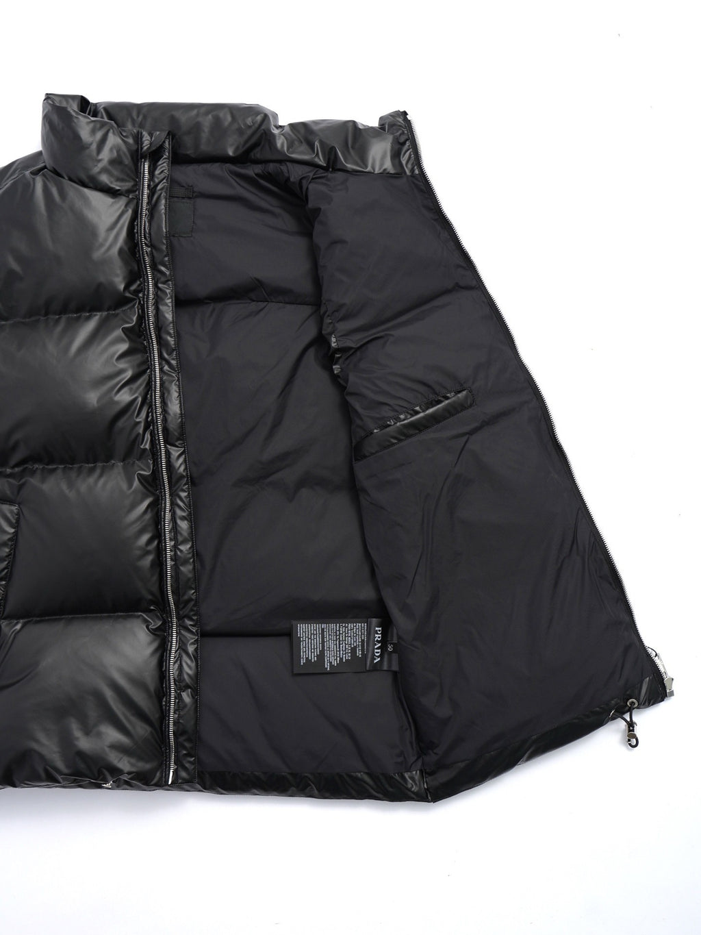 Prada Glossy Quilted Stand-Collar Puffer Vest