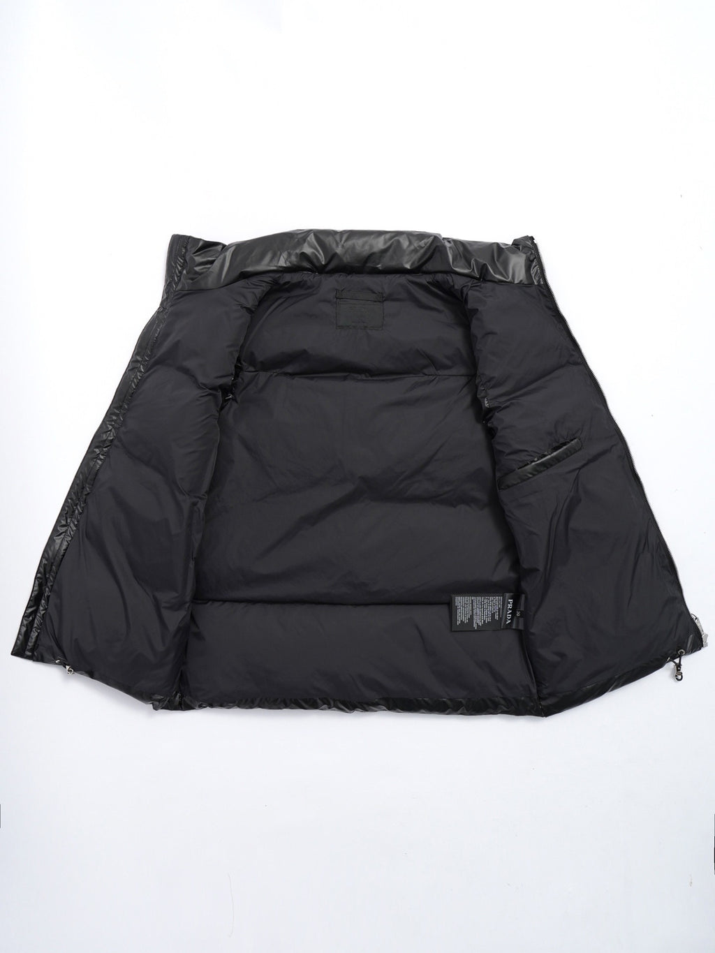 Prada Glossy Quilted Stand-Collar Puffer Vest