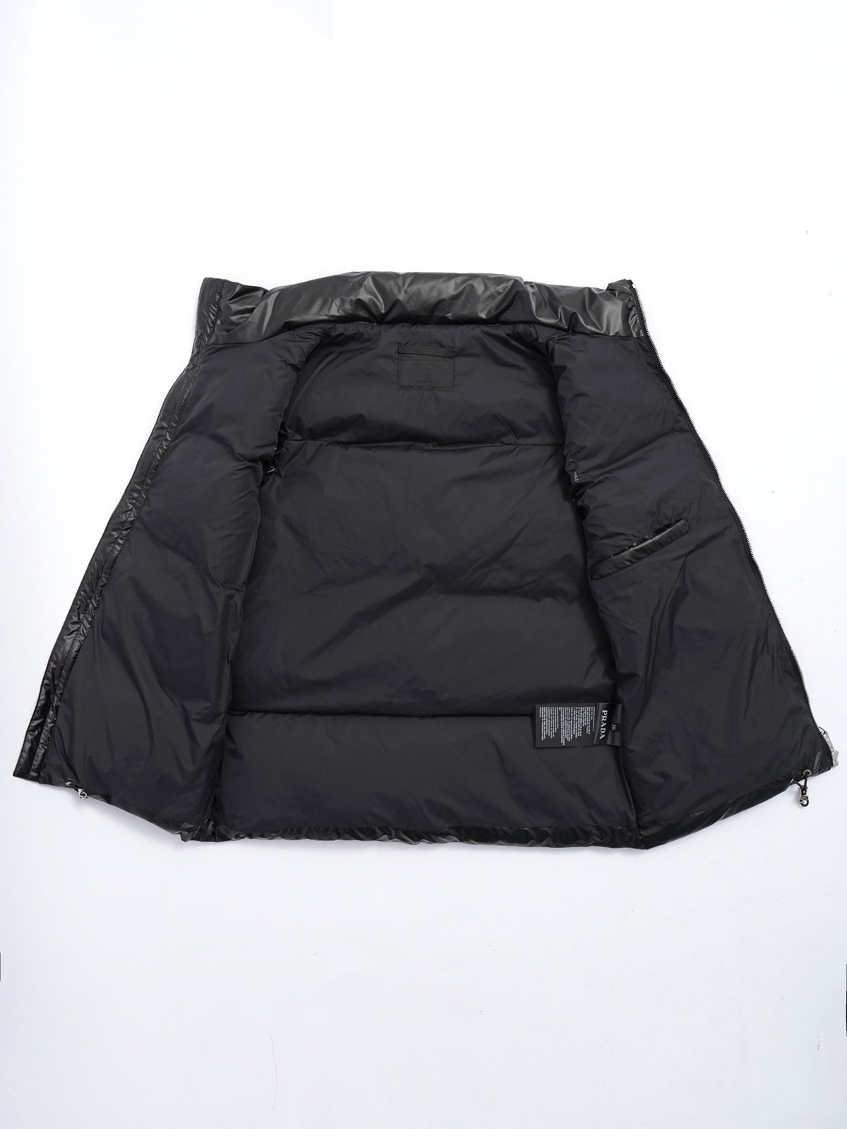 Prada Glossy Quilted Stand-Collar Puffer Vest