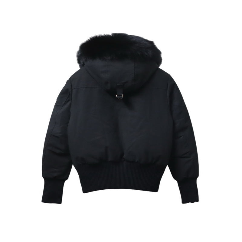 Moose Knuckles Gold Debbie 03 Hooded Down Bomber Jacket – Black